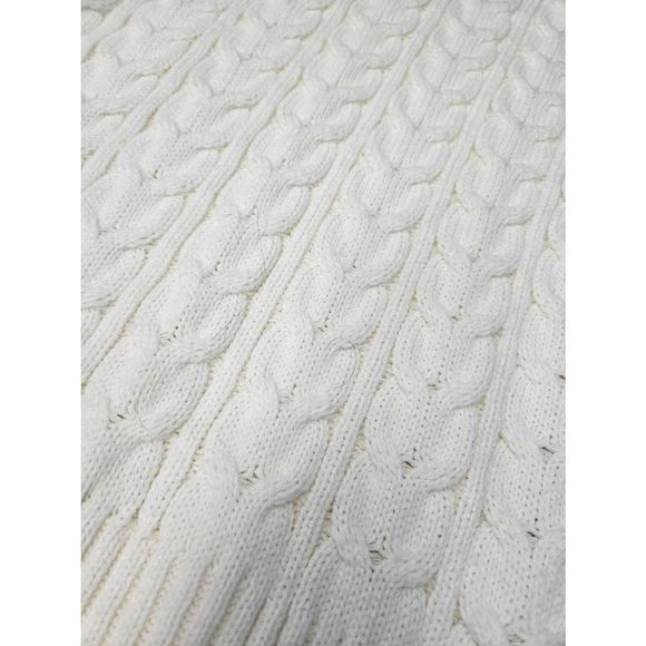 Xray Jeans Off White Cableknit Turtleneck Sweater Large Chunky Fall Winter Cream - Picture 8 of 11